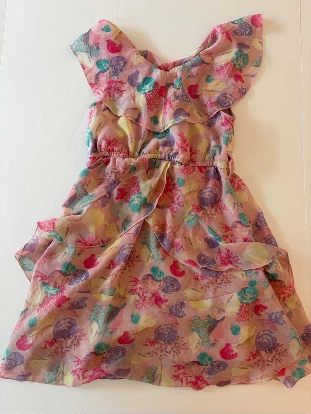 Point Cove Girls Ruffle Sea Shell Dress Size 7-8Y